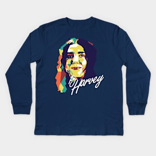 PJ Harvey: Iconic Musician WPAP Kids Long Sleeve T-Shirt